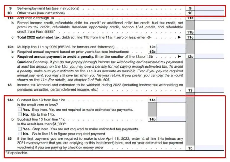 Tax Form 1040ES Instructions