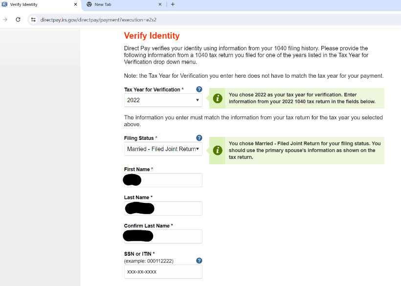 Step 2 verify identity